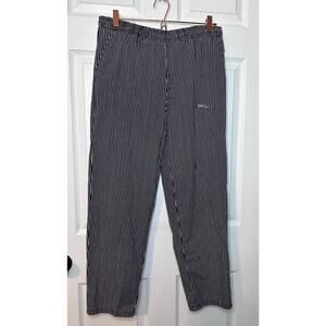 Vintage Sasson Black Striped Pants Women’s Elastic Waist  Retro Style 13/14